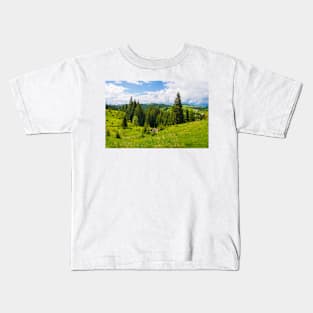 green hills panorama Kids T-Shirt